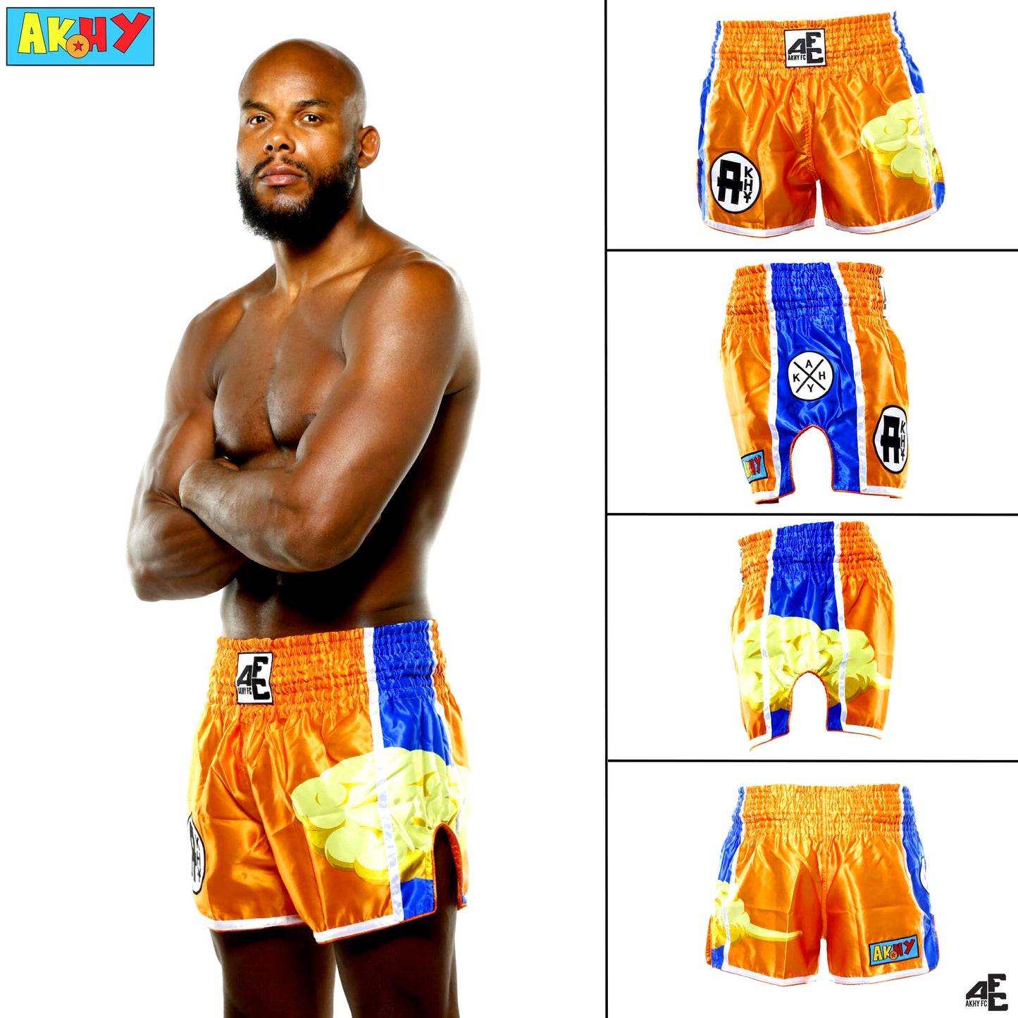 SHORT DE MMA ORANGE&BLUE