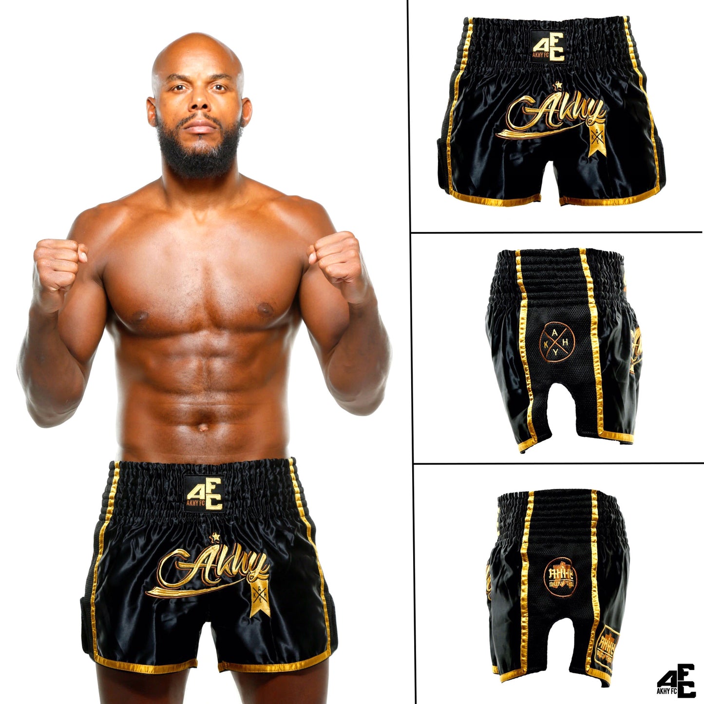 BLACK&GOLD MMA SHORTS