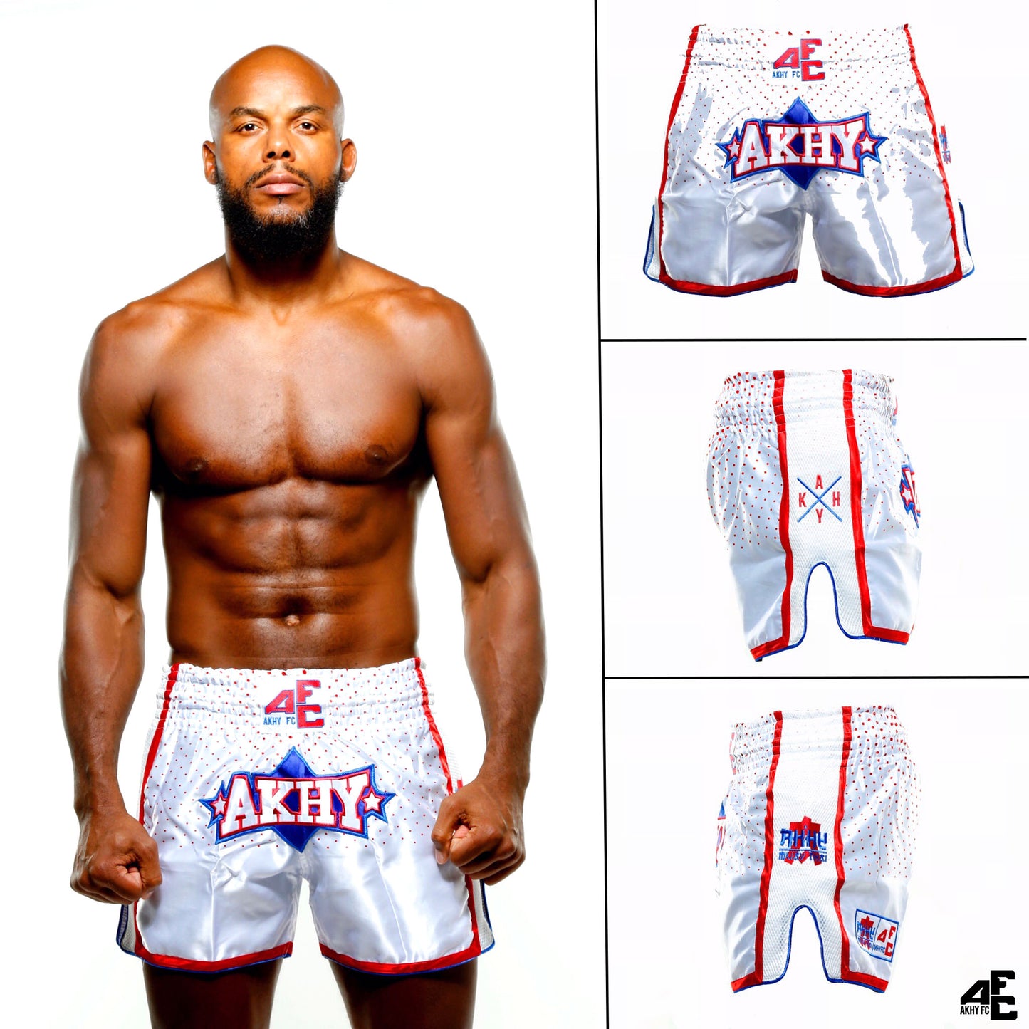 SHORT MMA WHITE&RED